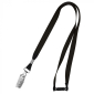 10mm Alligator Clip Stock Lanyards - Black