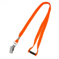 10mm Alligator Clip Stock Lanyards - Orange