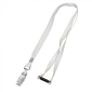 10mm Alligator Clip Stock Lanyards - White