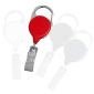 No-Twist Carabiner Retractable Badge Reels - Red