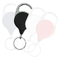 No-Twist Carabiner Split Ring Badge Reels - Black