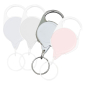 No-Twist Carabiner Split Ring Badge Reels - White