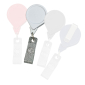 No-Twist Plastic Retractable Badge Reels - White