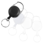 Stock Carabiner Badge Reels With Split Ring - Black