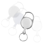 Stock Carabiner Badge Reels With Split Ring - White