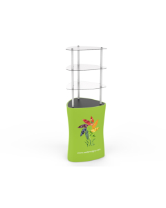 Triangular Display Rack/Podium Tower with Graphic