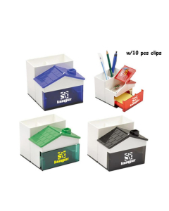 Pen Holder with Memo Holder with Clips