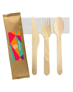 4pcs Wooden Cutlery Set