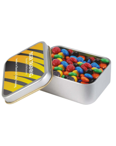 M&M's in Silver Rectangular Tin