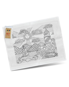 Cotton Colouring Tea Towel