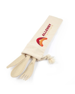 Delish Eco Cutlery Set in Calico Pouch