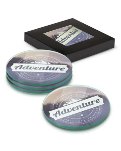 Venice Glass Coaster Set of 4 Round - Full Colour