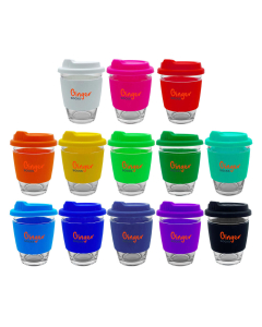 Carlo Glass Coffee Cup – Silicone Band