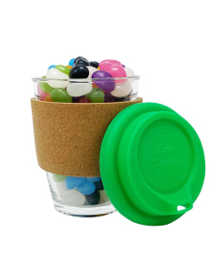 Jelly Bean In Cork Band Glass Coffee Cup