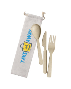 Wheat Straw Utensils In Bag