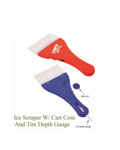 Ice Scrapper with Cart Coin and Tyre Depth Gauge