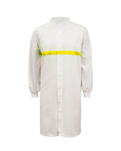 FOOD INDUSTRY LONG LENGTH DUSTCOAT WITH MANDARIN COLLAR, CONTRAST TRIMS ON CHEST