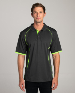 Mens Explorer Grey/Lime Polo