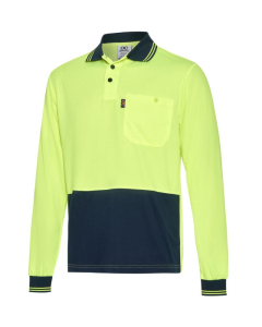 Hi-Vis Two Tone Long Sleeve Cool Breathe Safety Polo