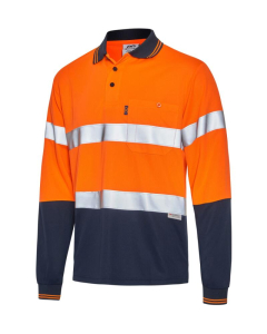 Hi-Vis Day / Night Long Sleeve Cool Breathe Safety Polo