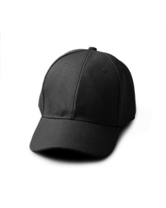 Black Brushed Cotton Baseball Cap