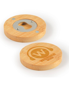 Discus Bamboo Bottle Opener Coaster