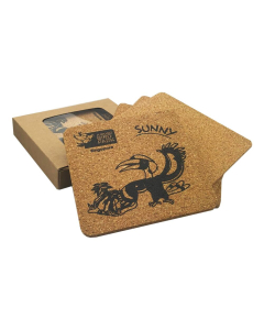 Vineyards Cork Coaster Square Set of 4