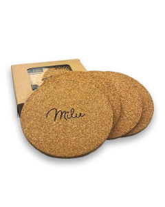 Vineyards Cork Coaster Round Set of 4