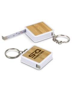 Bamboo Tape Measure Key Ring