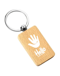 Wood Euro Key Ring