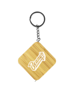 Bamboo Tape Measure Key Ring