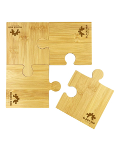 Puzzle Bamboo Coaster Set