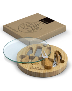 NATURA Glass & Bamboo Cheese Board