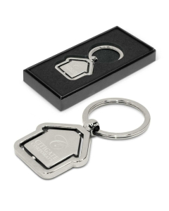 Spinning House Metal Key Ring