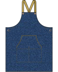 Chefscraft- DENIM BIB APRON WITH POUCH PKT