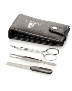 Manicure set 5 pieces - travel leather look pouch