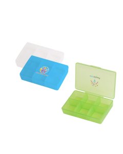 Square Six Compartment Pill Box