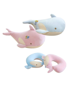 Whale Shaped 2 In 1 Travel Pillow