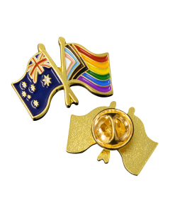 Progress Pins, Pride Flag + Australia Flag Pins