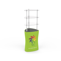 Triangular Display Rack/Podium Tower with Graphic