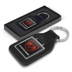 Baron Square Leather Keyring