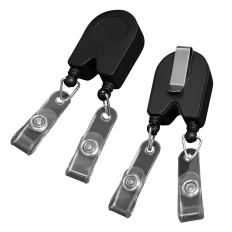 In Stock Double Clip Retractable Badge Reels