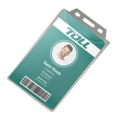 88 x 54 Portrait HD Rigid Enclosed ID Card Holder