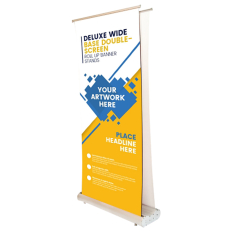 Deluxe Wide Base Double-Screen Roll Up Banner Stands