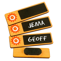 Wooden Chalkboard Name Badges